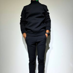 SLDO. × AddElm 裏起毛ストレッチハイネックロングスリーブTシャツ / NEON GREEN LOGO (UNISEX)　