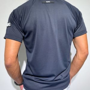 ハーフジップ  カノコ半袖モックネック 3D LOGO/DARK NAVY