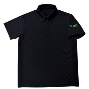 サイドメッシュ切替ポロシャツ NEON GREEN LOGO/BLACK