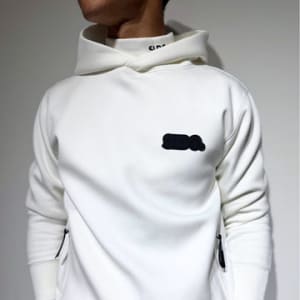 ライト ダブルニットフーディー FRONT 3D SHADOW LOGO/WHITE (UNISEX)