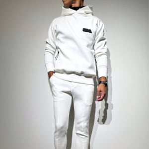 ライト ダブルニットフーディー FRONT 3D SHADOW LOGO/WHITE (UNISEX)