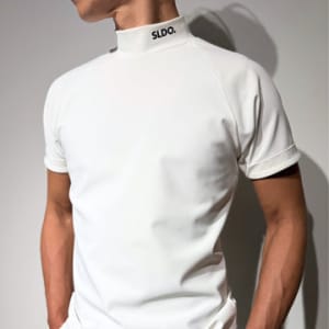 半袖モックネック カットソー シェルタリングドライ NEW STD LOGO/WHITE