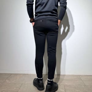 NEW STD裏起毛ハーフジップ ストレッチハイネック ロングスリーブTシャツ/BLACK (UNISEX)