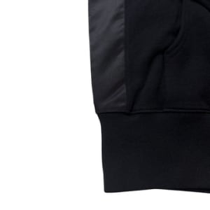 【EXTRA SERIES】裏起毛 サテン切替フーディー/BLACK (UNISEX)