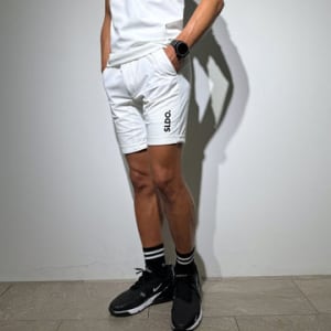 ハーフジップ 半袖モックネック カットソー ZIP LOGO/WHITE