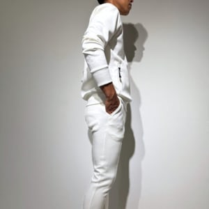 ライト ダブルニットプルオーバー 3D SHADOW LOGO/WHITE (UNISEX)