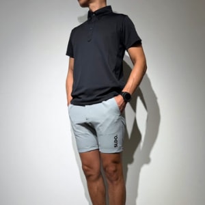 CODURA(R) NYLON 4WAY STRETCH ハーフパンツ  FRONT BACK ZIP LOGO/ICE GRAY