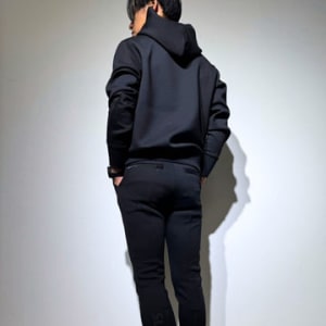 ライト ダブルニットフーディー FRONT 3D SHADOW LOGO/BLACK (UNISEX)