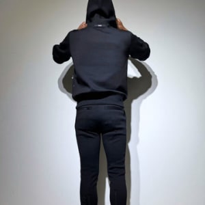 ライト ダブルニットフーディー FRONT 3D SHADOW LOGO/BLACK (UNISEX)