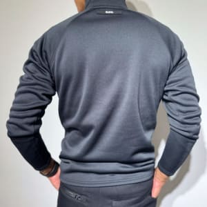 NEW STD裏起毛ハーフジップ ストレッチハイネック ロングスリーブTシャツ/BLACK (UNISEX)