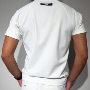 半袖モックネック カットソー シェルタリングドライ NEW STD LOGO/WHITE
