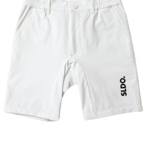 CODURA(R) NYLON 4WAY STRETCH ハーフパンツ  FRONT BACK ZIP LOGO/WHITE
