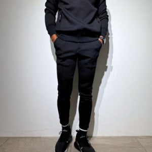 ライト ダブルニットフーディー FRONT 3D SHADOW LOGO/BLACK (UNISEX)
