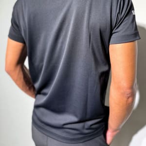 サイドメッシュ切替ポロシャツ FRONT LOGO/BLACK