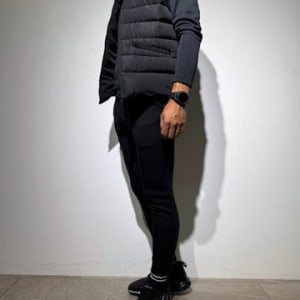 NEW STD裏起毛ハーフジップ ストレッチハイネック ロングスリーブTシャツ/BLACK (UNISEX)