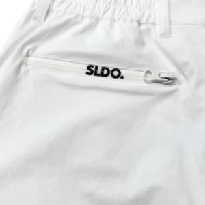 CODURA(R) NYLON 4WAY STRETCH ハーフパンツ  FRONT BACK ZIP LOGO/WHITE