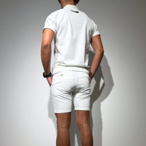 半袖モックネック カットソー シェルタリングドライ NEW STD LOGO/WHITE