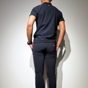 半袖モックネック カットソー シェルタリングドライ NEW STD LOGO/DARK NAVY
