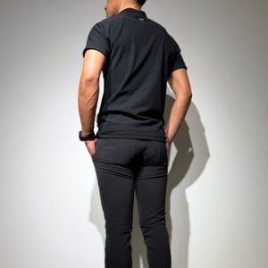 半袖モックネック カットソー シェルタリングドライ NEW STD LOGO/BLACK
