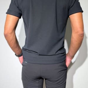 半袖モックネック カットソー シェルタリングドライ NEW STD LOGO/BLACK