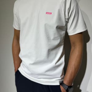 半袖モックネック カットソー MICRO BOX LOGO/NEON PINK