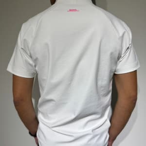 半袖モックネック カットソー MICRO BOX LOGO/NEON PINK