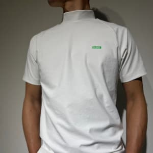 半袖モックネック カットソー MICRO BOX LOGO/NEON GREEN