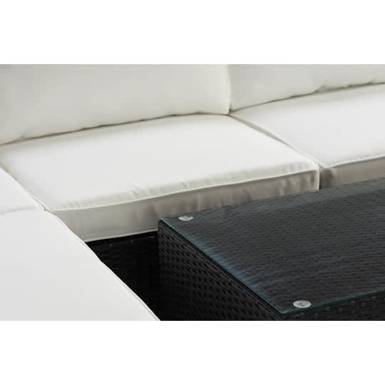 Nordic Outdoor Bora 6-seters lounge sofa inkl. divan/blokkbord Sort