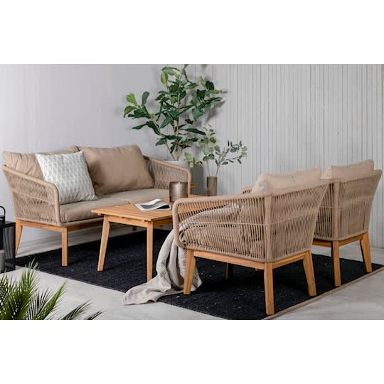 Nordic Outdoor Cia Loungegrupp inkl Bord Latte/Natur