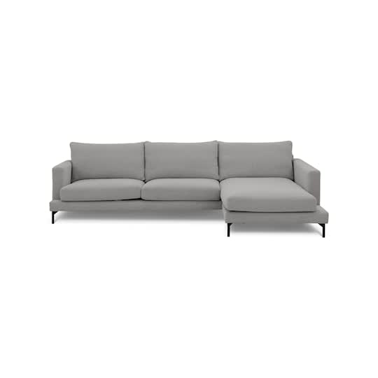 Sleepo Olivia 4-Seters Sjeselong Sofa Høyre Sølv 297cm