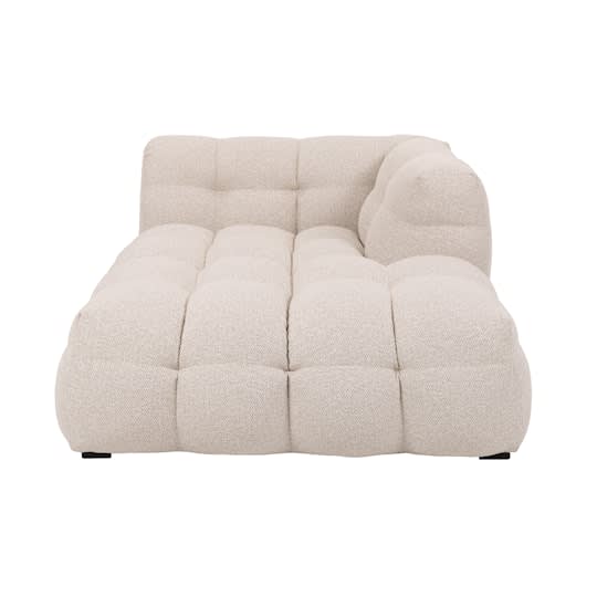 Sleepo Billie Chaiselongue-Modul Rechts Armlehne Beige Bouclé 118cm