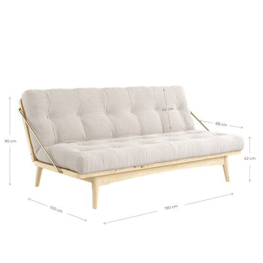 Karup Design Folk Bäddsoffa Natur/Natural 190cm