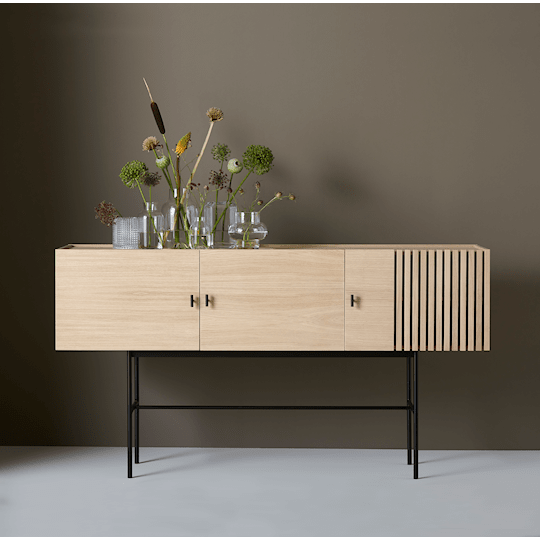 Woud Array Sideboard White Oak/Black 180cm