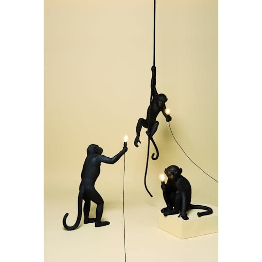 Seletti Monkey Sitting Bordlampe Black