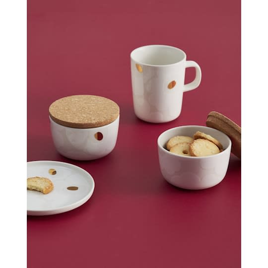 Marimekko Oiva Unikko Assiett White/Gold