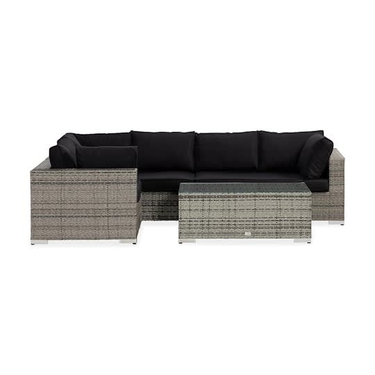 Nordic Outdoor Bora 5-sits Loungesoffa inkl Blockbord Grå