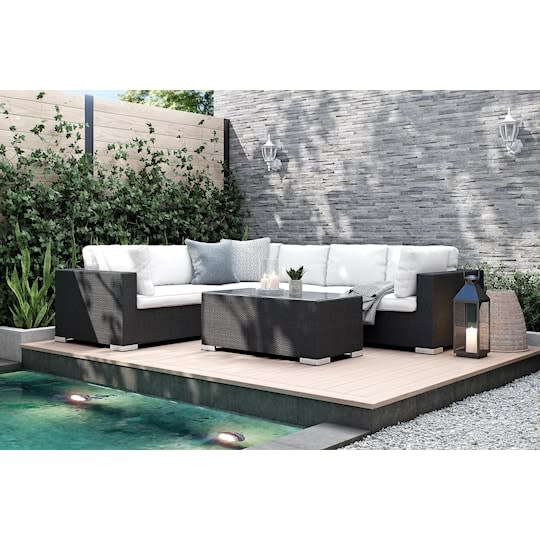 Nordic Outdoor Bora 6-seter Loungesofa inkl. Bord Venstre Svart