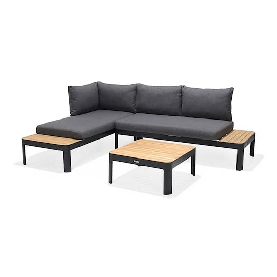 Nordic Outdoor Paola Loungesofa inkl. Bord Natur/Svart/Grå