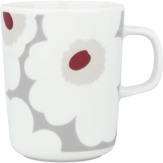 Marimekko Oiva Unikko Muki White/Light Grey/Red/Yellow