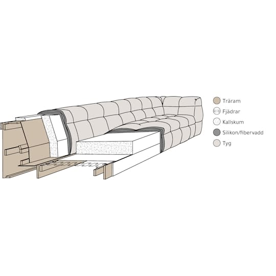 Sleepo Billie Loungestuhl Nature 120cm