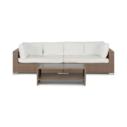 Nordic Outdoor Bora 4-seter Loungesofa inkl. Bord med Hylle Sand