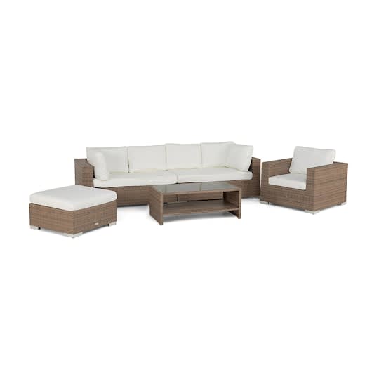 Nordic Outdoor Bora 6-seters loungegruppe inkl. sofa/bord med oppbevaring Sand