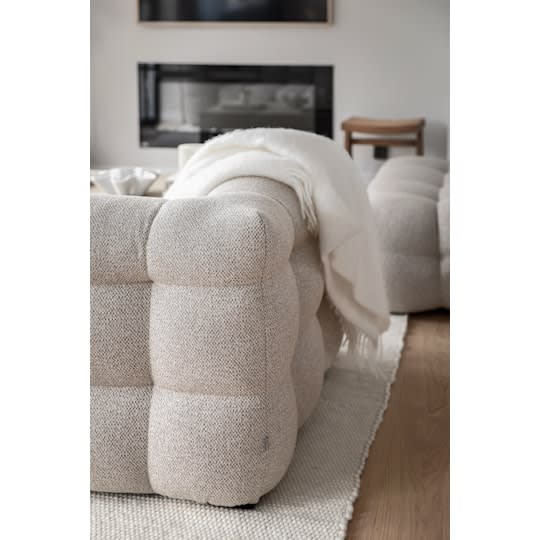 Sleepo Billie 1-Sitzer Sofa Modul Rechts Armlehne Beige Bouclé 118cm