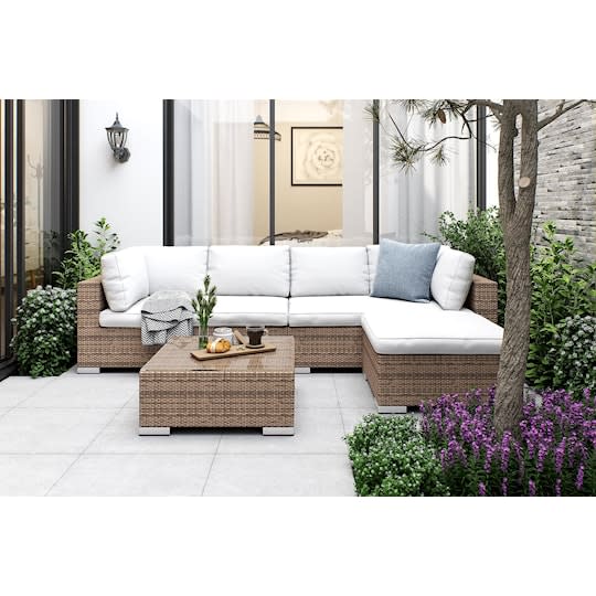 Nordic Outdoor Bora 4-seters loungegruppe inkl. sofa/blokkbord Sand