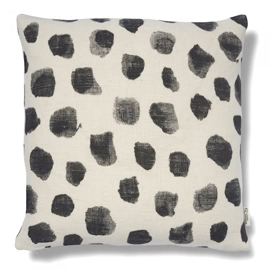 Classic Collection Dotty Putetrekk Lin Hvit/Svart 50x50