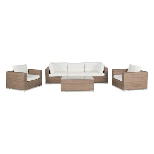 Nordic Outdoor Bora 5-seters Loungegruppe inkl. Blokkbord Sand