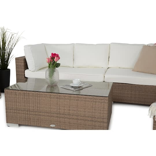 Nordic Outdoor Bora 6-seters loungegruppe inkl. sofa/blokkbord Sand