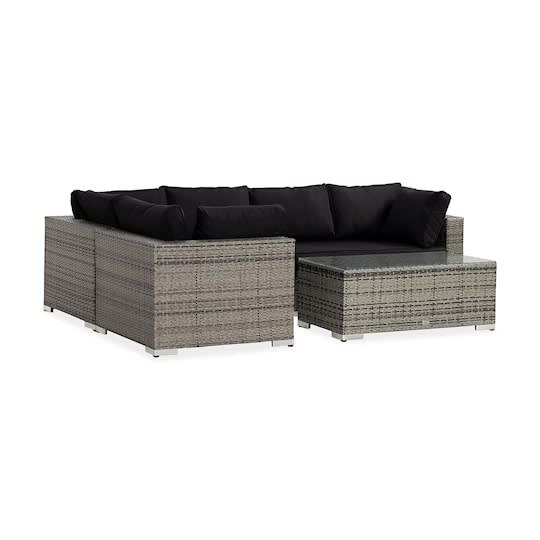 Nordic Outdoor Bora 5-seters lounge sofa inkl. blokkbord Grå