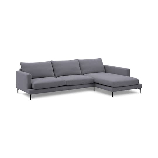 Sleepo Olivia 4-Sitzer Chaiselongue Sofa rechts Grau 297cm