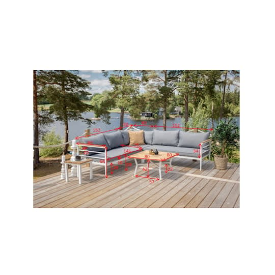 Nordic Outdoor Max Loungesoffa inkl Bord Grey